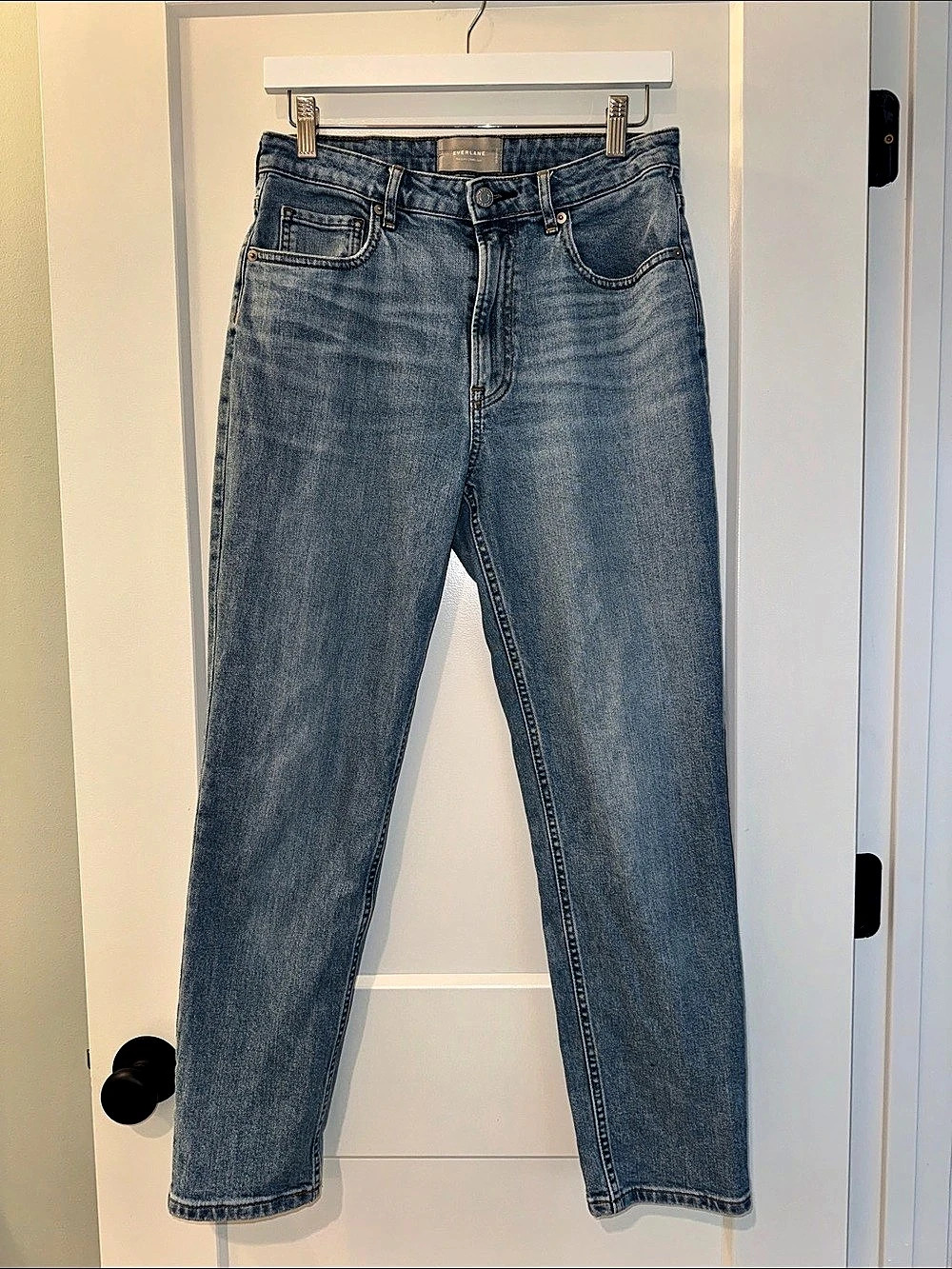 Everlane The Curvy Cheeky Jean Straight Leg Blue Jeans